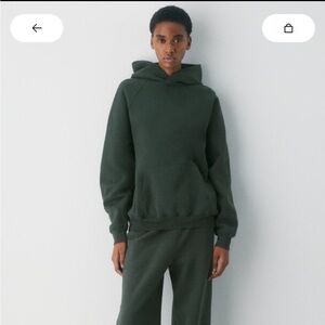 Aritzia Sweatfleece Mega Raglan Hoodie Medium Mineral Green